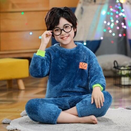 Childrens Pajamas Sets Family Matching Outfits Winter Warm Flannel Mother Kids Sleepwear 2pcs Tops+Long Pants 2021 Teen Clothes