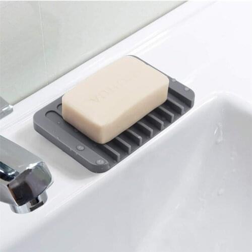 Soap Tray Silicone Reusable Drain Plate Colorful Storage Case Bathroom Accessories