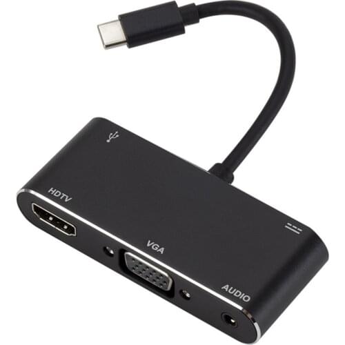 SOONHUA USB 3.1 Type C Hub USB 3.1 Type-C To HDMI/VGA/3.5mm Audio/USB3.0/PD Hubs Adapter USB Hub