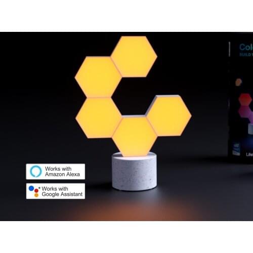 WiFi Smart Led Hexagonal Lamps Modular Touch Creative Honeycomb Modular Assembly Quantum DIY Table Light