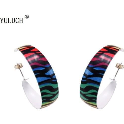 YULUCH 2018 New Design Hook Earrings Multicolor Hiphop Style Hook Earrings Fashion Jewelry For Woman Girls Party Prom Gifts