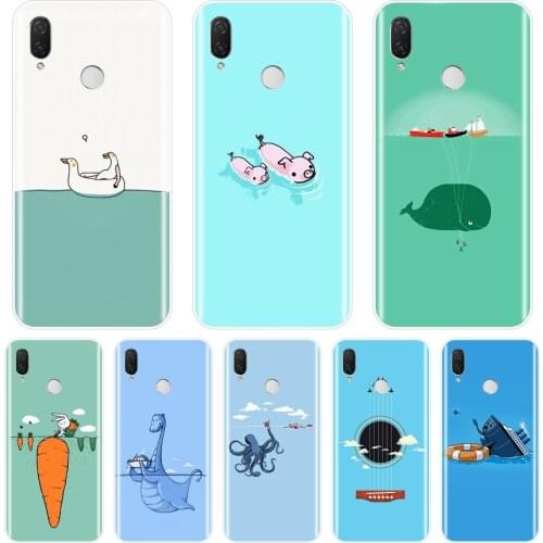 Back Cover For Huawei Nova Smart Lite 2017 Pig Rabbit Blue Duck Soft Phone Case Silicone For Huawei Nova 2i 2 Lite Plus 3 3I 3E