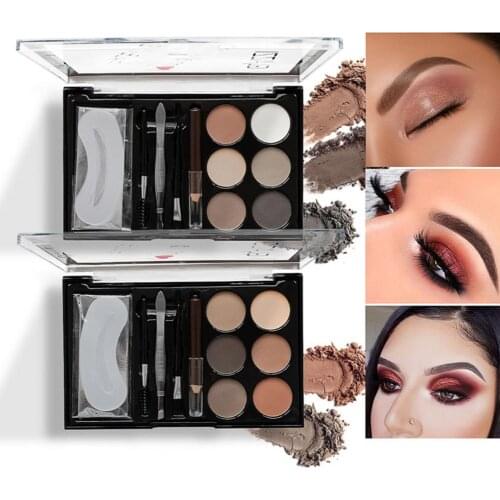 1 Set 12.6g Eyebrow Palette Delicate Texture Waterproof Professional Eyebrow Powder Pencil Brush Kit for Makeup Eyebrow Palette