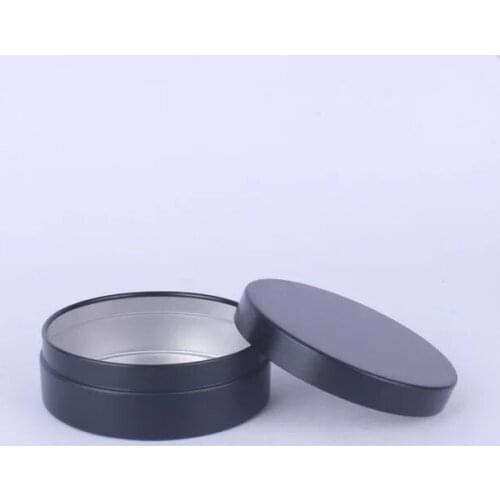 1pcs/lot 100ml Matte Black Aluminum Jar Cosmetics Cream Jars Pot Tin Cans Bottle Metal Container Press Cap DIY Mkeup Case
