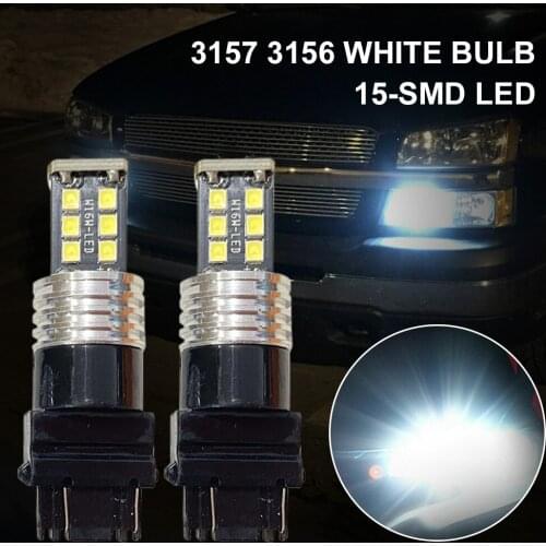 2pcs 3157 3156 Car LED Bulbs 2835-15-SMD 12V 6000K White DRL Light Daytime Running Light Tail Light Turn Signal Car Accessories