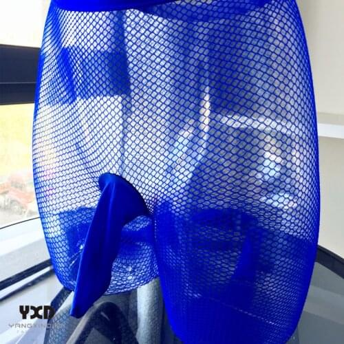 2 Pcs/Mens Sexy Pantyhose Male Transparent Fishnet Stockings Exotic Club Party Man Net Tights Sexy Clothing Mesh Hosiery Blue