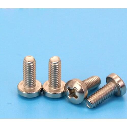 30pcs M3 Phillips spherical cylindrical head screw cross half round mechanical stainless steel bolt DIN7985HP 6mm-12mm long