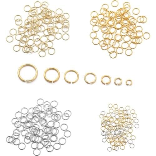 50-200pcs/lot 3-10mm 18K Gold Copper Jump Rings Split Rings Connectors For Diy Jewelry Finding Making Accessories Supplies