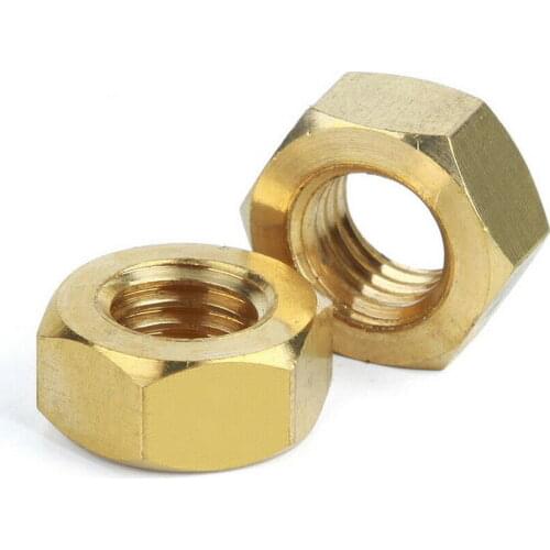 50Pcs Brass Hex Nuts Hexagon Screw Cap Metric Thread Hexagon Nuts M2 M2.5 M3 M4 For Bolts&Screws-Copper Plated