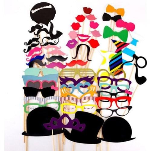 58 pcs/lot Photo Booth Props Photobooth For Wedding Decoration Birthday Party Event & Party Supplies