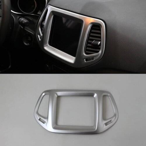 ABS Pearl Chrome Inside Interior center control Cover Trim For Jeep Compass 2017 2018