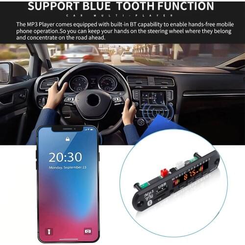 Kebidu Bluetooth 5.0 Receiver Car Kit MP3 Player Decoder Board Color Screen FM Radio TF USB 3.5 Mm AUX Audio For Iphone XS