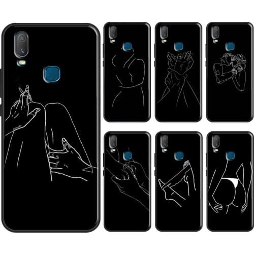 Minimalist Line Sexy Woman Silhouette Case For Vivo V17 Neo V20 SE Y1S Y12 Y17 Y30 Y50 Y70 S1 Y91C Y20 S Y11 2019 Back Cover
