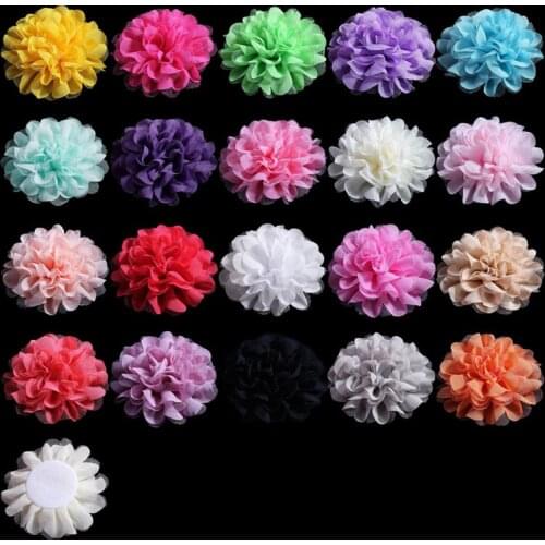 200pcs/lot 12CM 20Colors New Arrived FlatBack Large Mesh Tulle Artificial Fabric Flowers For Wedding Invitation Dress Decorative