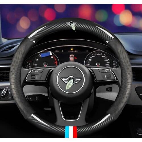 For BWM MINI Clubman Countryman Mini Cooper Paceman Coupe Dedicated Car steering wheel cover Carbon fiber+leather Auto parts