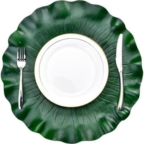 Artificial Fake Lotus Leaf Kitchen Placemat Mat EVA Placemat Bowl Anti-Slip Pad Food Photo Props Table Decoration Accessories
