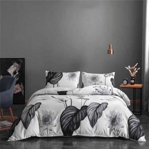 Tropical Leaf Printed Duvet Cover Set Single Double Twin Queen King Size Bed Linens With Pillowcases Boys Girl Adult Bedding Set