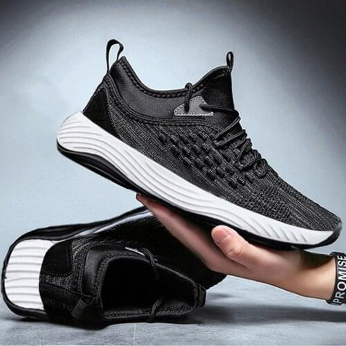 Flying woven breathable sports shoes trendy shoes student trend running casual shoes 2021 spring new mens shoes