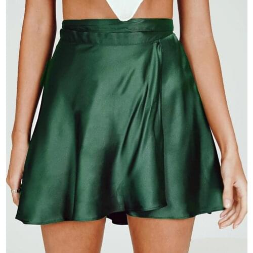 Summer Mini Skirt High Waist Lace-up Elegant Women Solid Color All Match Skirt Fashion Korean femme Clothing 2021 Мини юбки