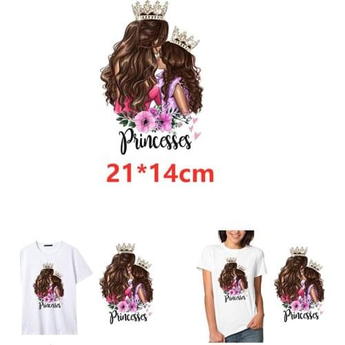 Princesses DIY Patches On Cloths Iron on Heat Transfer Printing Patches Stickers for Clothes T-shirt Appliques Washable