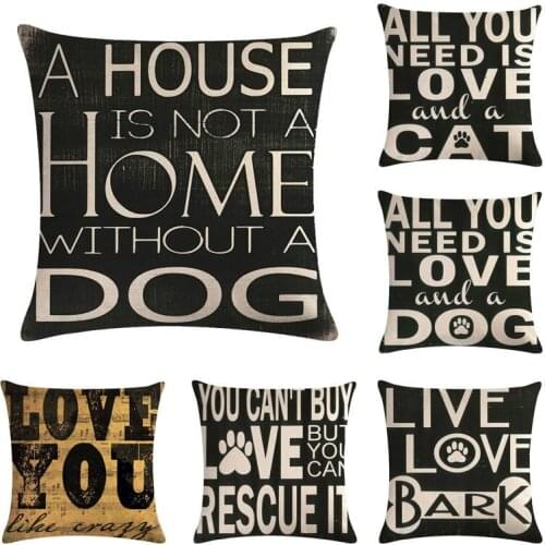 Cushion Cover Home Sweet Pillow Case Cotton Linen Sunshine Love Letter Cushion Sofa Home Decor 45x45cm Throw Pillow Cover