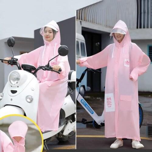Environmental New Women Raincoat Men Black Rain Clothes Cover Hooded Poncho Motorcycle Rainwear Adult Clear Portable Rain Jacket