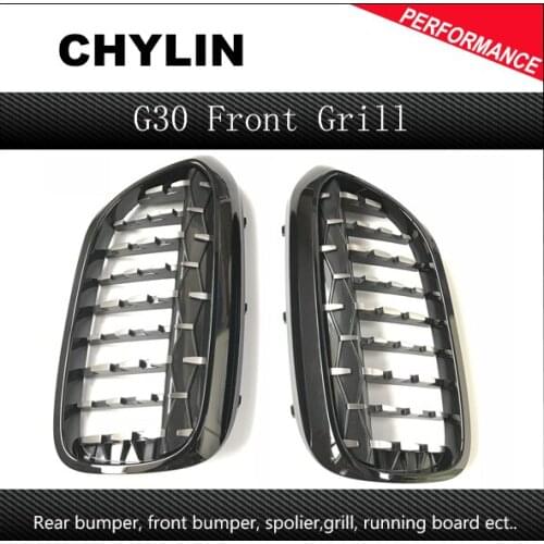 A Pair Front Kidney Grille For BMW New 5 Series G30 G38 2018-2019 Diamond Grille Meteor Style Front Bumper Grill Car Styling