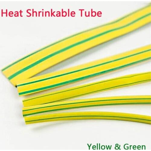 Yellow&Green Φ1mm-Φ50mm Heat Shrinkable Tube Polyethylene Cable Wire Electrical Sleeving For Harness Pipe Marking