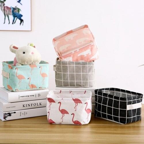 Portable Desktop Debris Basket Cabinet Organizer Desktop Accessories Laundry Basket Cotton And Linen Storage Box Fruit Baskets