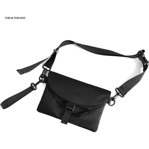 Lastest Chest Pack Single Shoulder Messenger Bag Traveling Shopping Functional Zipper Bag Simple Black Crossbody Bags