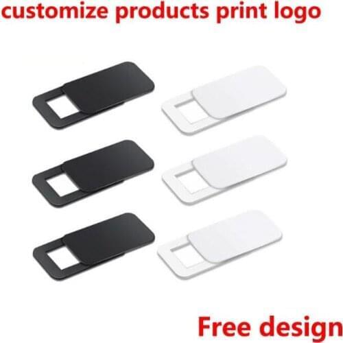 25-100pcs customize products print logo rectangle WebCam Cover Ultra Thin Shutter Slider Camera Lens Cover for Your logo