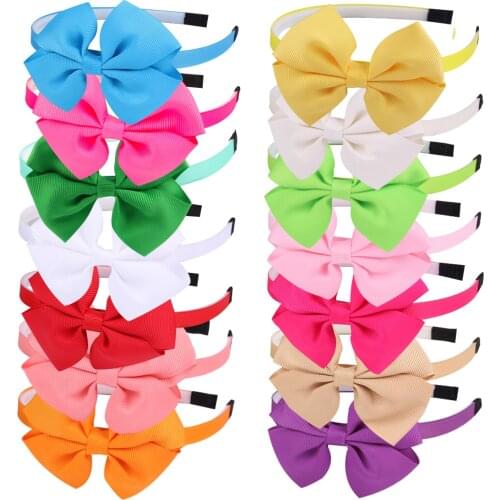 XIMA 14pcs/lot 3.5inch Solid Hairbands Lovely Princess Hair Accessories Tiara Hairband Girl Headband Hair Accessories