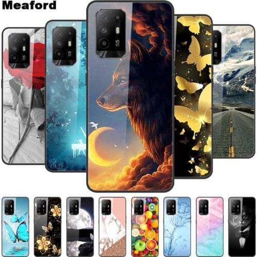 Luxury Case for OPPO Reno5 Z 5G Cover Tempered Glass Cover for OPPO A94 5G Phone Case for OPPO A74 A54 5G Reno 5Z Fundas 2021