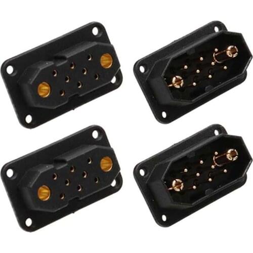 2pairs JX8 Plug HY-2+8Pins UAV Composite Male Female Servo Connectors 60A Big Current Signal Adapter for RC FPV Racing Drone