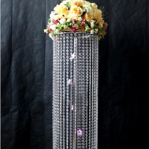Wedding crystal centerpiece Table decor 100cm(H) Silver Wedding flower stand Banquet Supply 10pcs/lot
