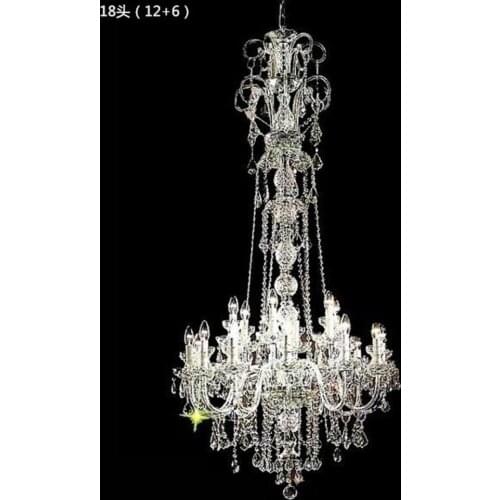 LED Hotel chandelier lighting 2M long crystal chandeliers for dining room E14 stair luxury foyer crystal hanging Light lamparas
