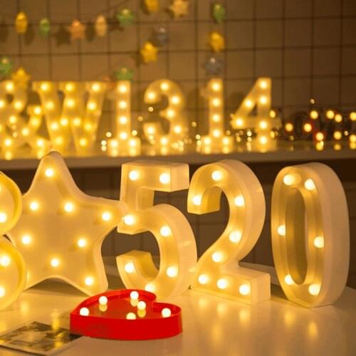 Luminous LED Letter Night Light DIY 26 English letter lights LED birthday proposal symbol modeling lights wedding night light