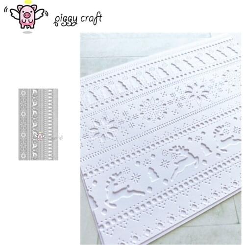 Piggy Craft metal cutting dies cut die mold Christmas border decoration Scrapbook paper craft knife mould blade punch stencils