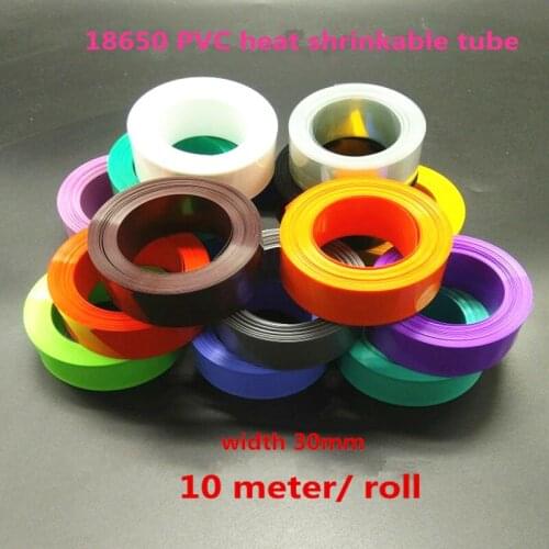 18650 Battery Cover PVC Heat Shrinkable Tube Battery Holster 10 M/Roll Width 30mm