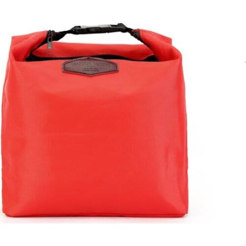 High Quality Lunch Bag Solid Color Nylon Outdoor Portable Tote Handle Kids Student Picnic Travel Durable Reusable Lightweight