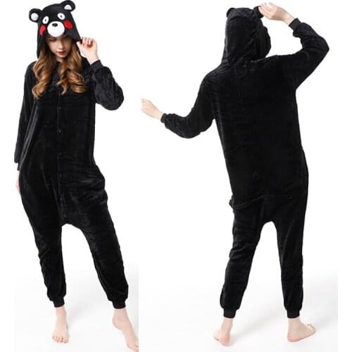 2021 Girls Boys Winter Pajamas Kumamoto bear Cartoon Anime Animal Onesies Kids Sleepwear Flannel Warm Jumpsuit Children Pyjamas