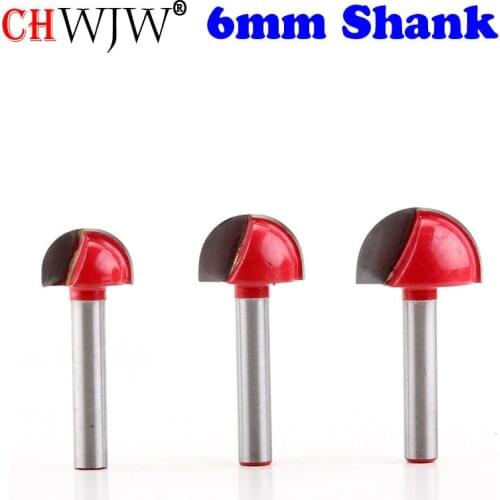 1pc 6mm Shank CNC tools solid carbide round nose Bits Round Nose Cove Core Box Router Bit Shaker Cutter Tools For Woodworking