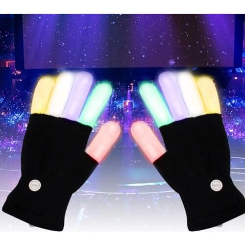 2pcs /1 pcs Hot Selling LED flashing Light glove finger tip lighting festive party supplies luminous great gloves Dropshipping