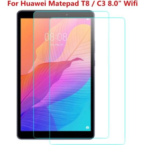 2pcs 9H Hardness Tempered Glass For Huawei Matepad T8 2020 Kobe2-L03 KOB2-L09 8 inch Screen film for MediaPad C3 8.0" WIFI