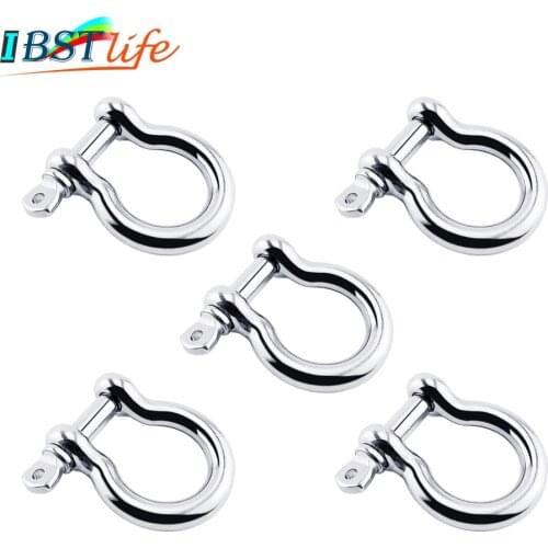 5PCS/Lot Stainless Steel 316 Boat Carabiner D Bow Shackle With Screw Pin Anchor Shackle Clasp Buckles For Yacht Canoe Marine