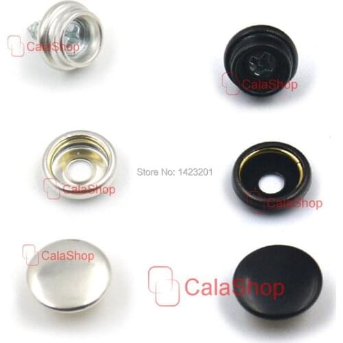 50 Pcs / Lot 10mm 3/8" Stainless Caps Sockets Snaps Dot Fasteners Canopies Screw Studs Buckle For Tents Canvas Products