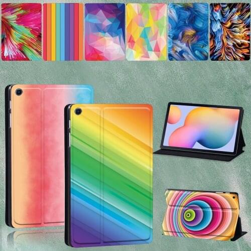 Case for Samsung Galaxy Tab S6 Lite P615 P610 10.4 Inch Watercolor Series High Quality PU Leather Tablet Protective Cover+Stylus
