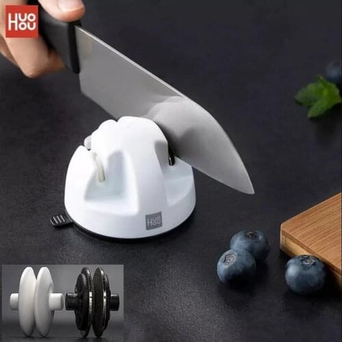 2020 Huohou Mini Knife Sharpener 2 Stages Double Wheel Sharpener Whetstone Sharpener Tool for Kitchen Knife