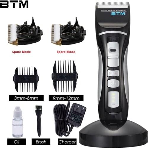 BTM P6 Electric Hair Clipper Hair Trimmer for Men Razor Quiet Professional Barber Haircut Machine 4H Standby With Charging Dock
