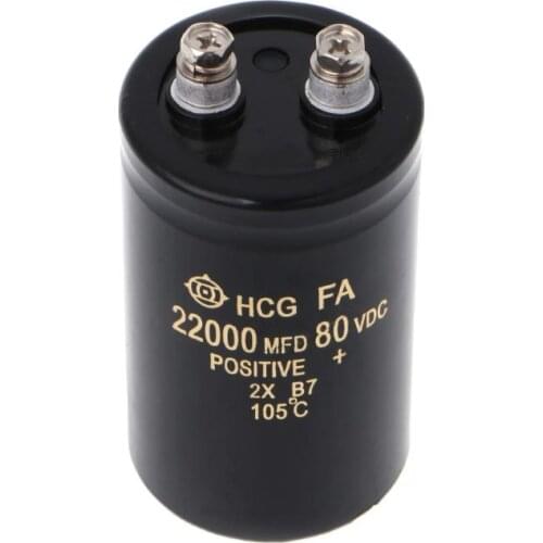 22000uF 80V Electrolytic Screw Capacitor Audio Amp Power Supply 50x80mm 105C